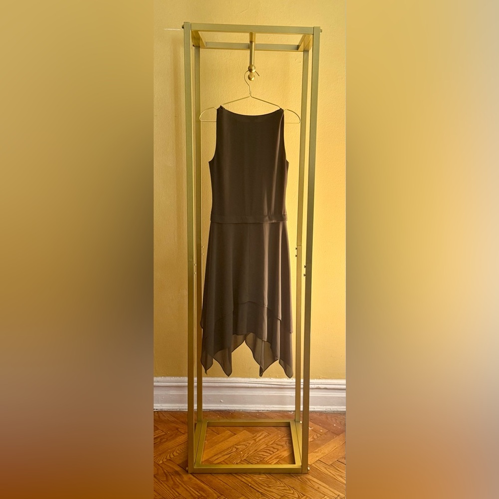 H&M Olive Green Handkerchief Hem Sleeveless Dress - Picture 6 of 7
